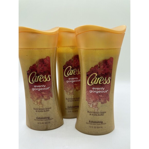 3 Caress Evenly Gorgeous Exfoliating Body Wash Burnt Brown Sugar & Butter 12 oz - Picture 1 of 12